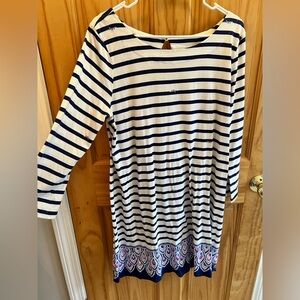 Lilly Pulitzer Navy Blue and White Striped Dress